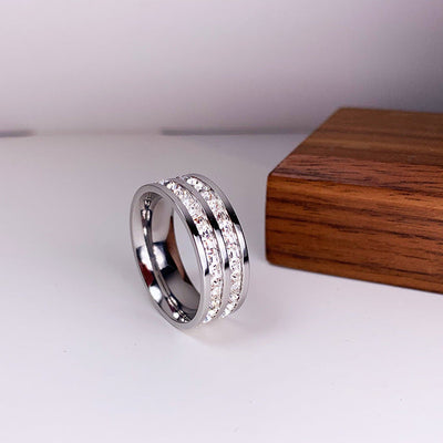 Bague à Deux Couches avec Zirconias