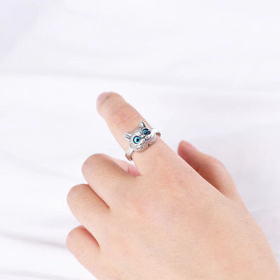 Bague Réglable en Argent pour Chat