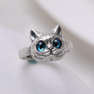 Bague Réglable en Argent pour Chat