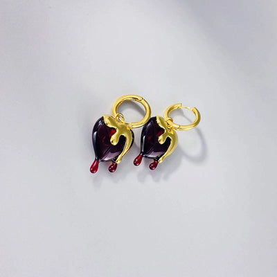 Boucles d'oreilles en Coeur à Huile en Or