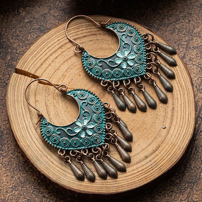Boucles Boho Mandala Bleu