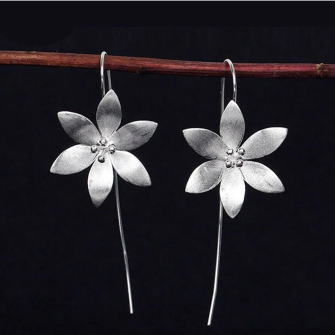 Boucles d'Oreilles Floraux en Argent 925