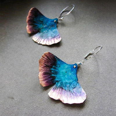 Boucles d'oreilles bohème papillon bleu en argent sterling