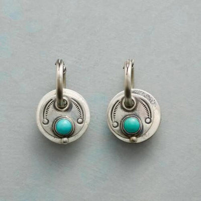 Boucles d'oreilles bohème avec pierres turquoises en argent