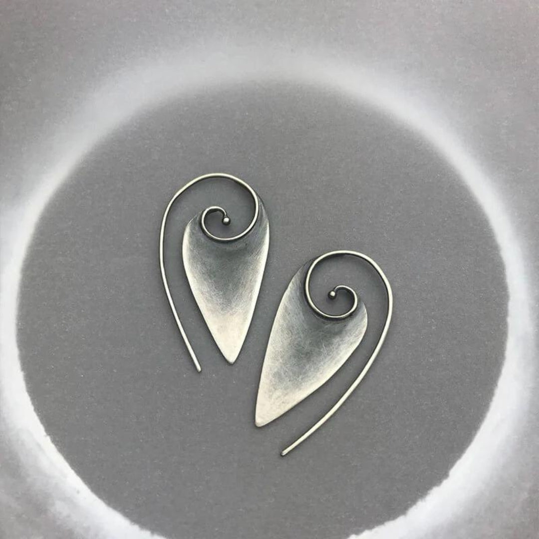 Boucles d'oreilles en plaqué argent avec spirales