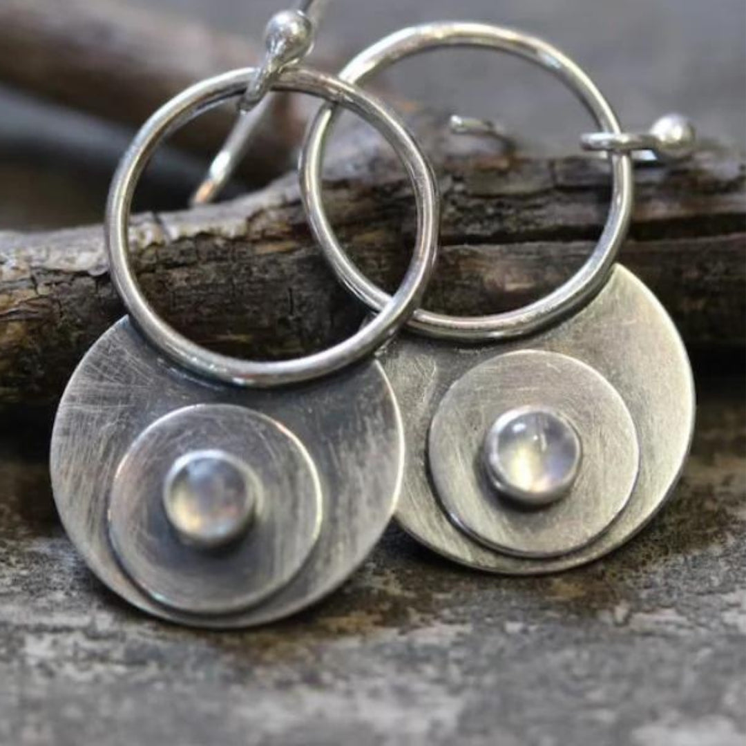 Boucles d'oreilles doubles en plaqué argent