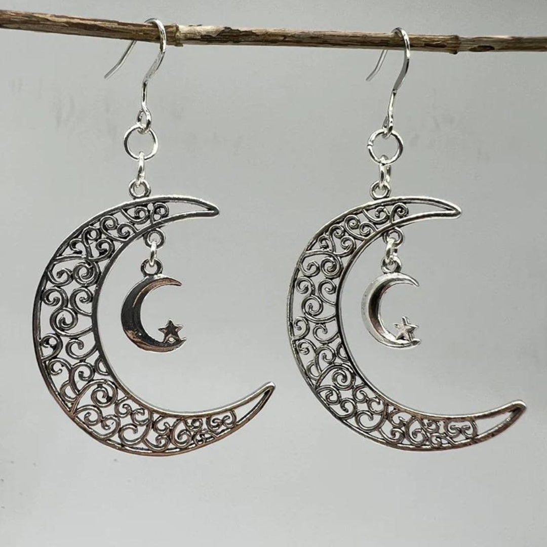 Boucles d'oreilles lunaires en argent