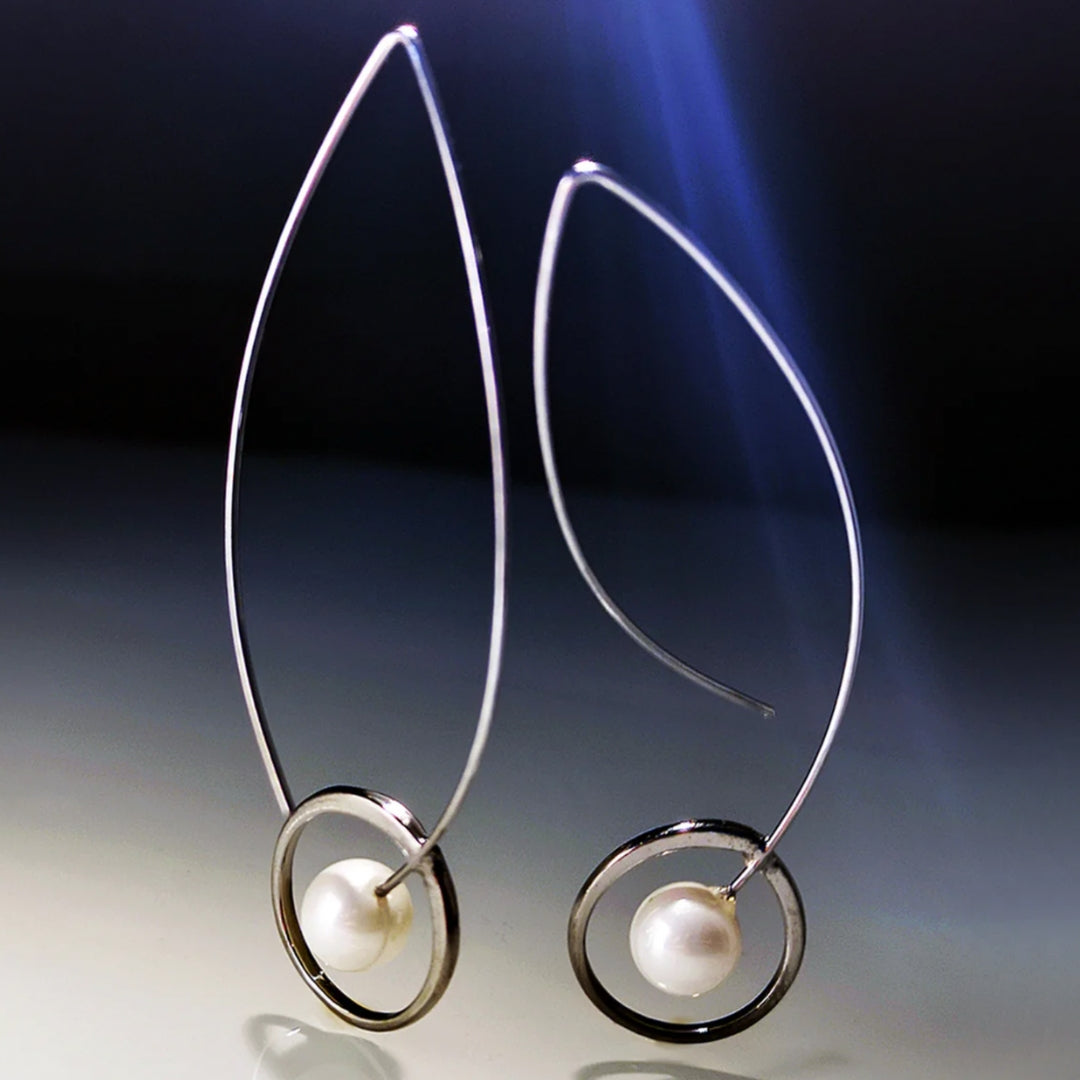 Boucles d'oreilles bohème en argent et perles