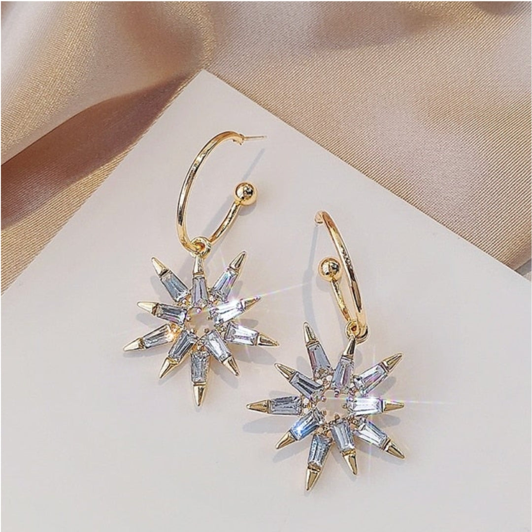 Boucles d'oreilles en Étoiles Brillantes en Or