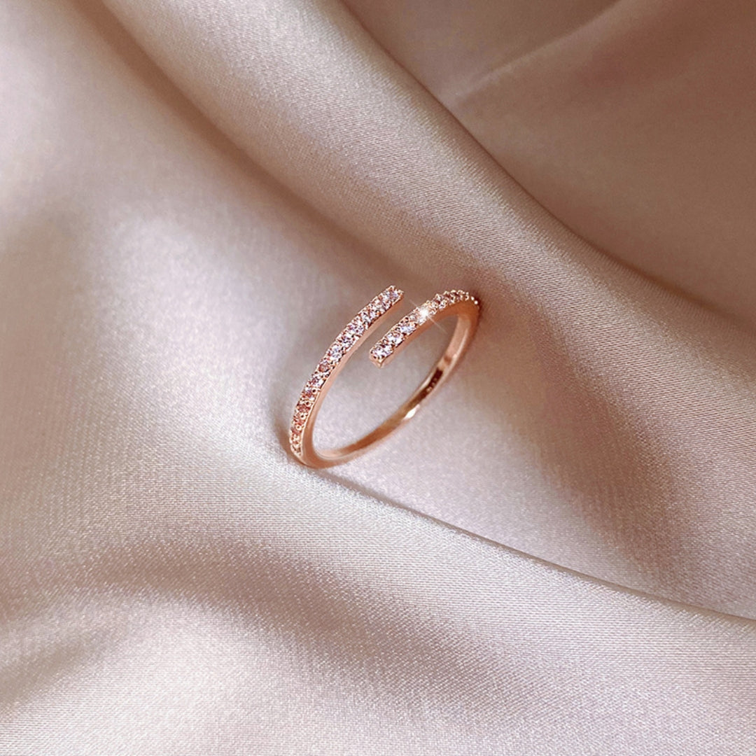 Bague Ajustable Brillante en Or Rose