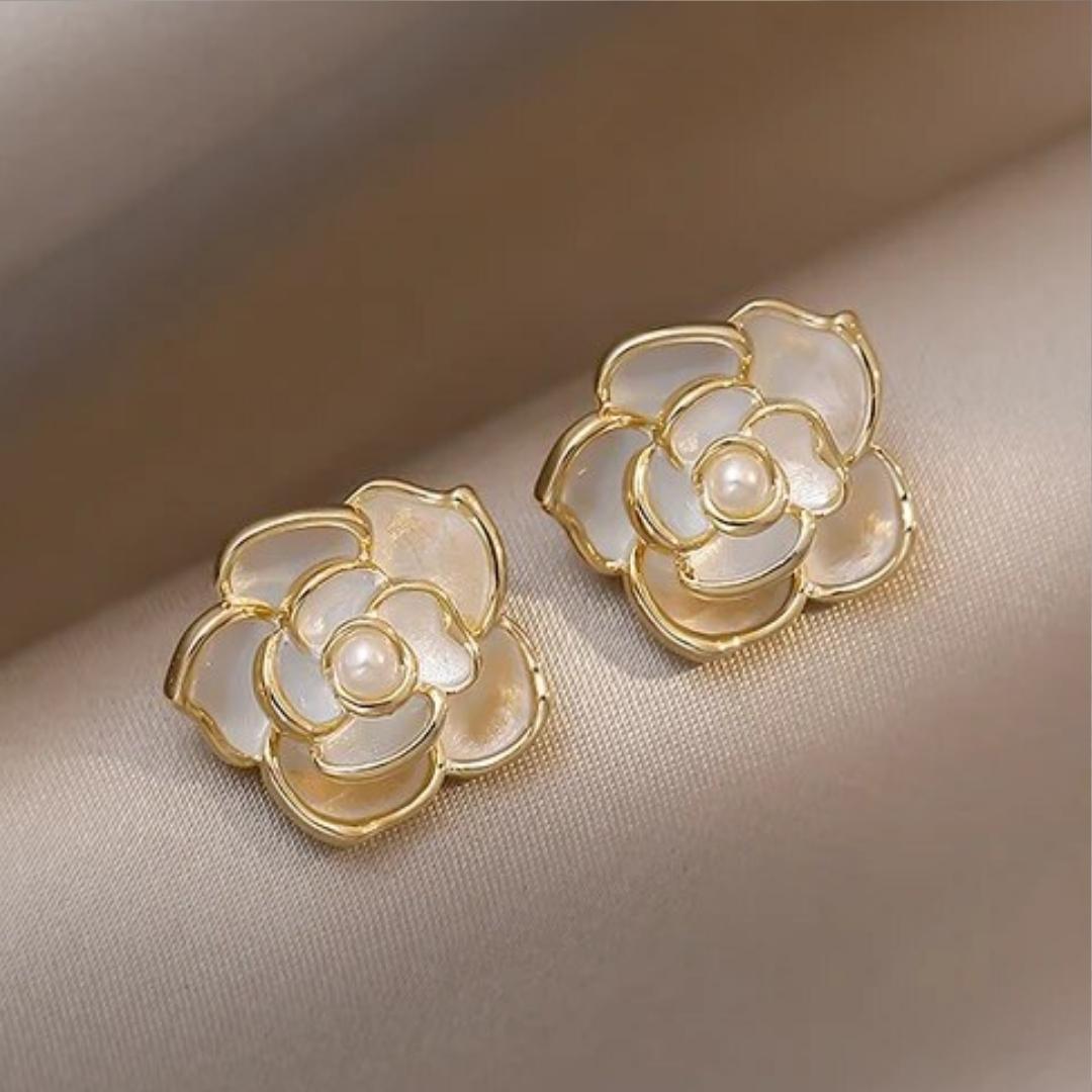 Boucles d'oreilles élégantes en perles florales