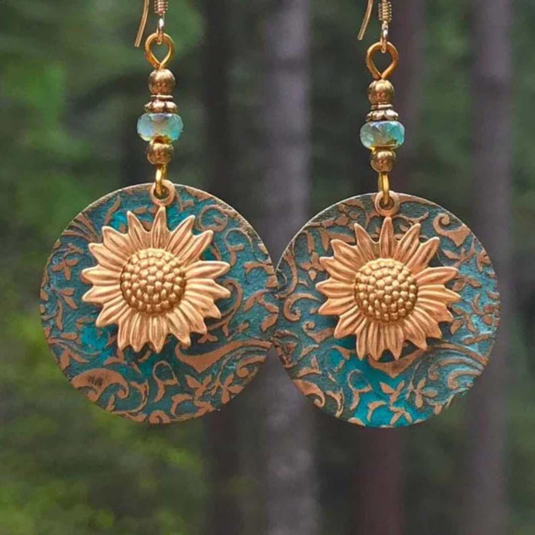 Boucles d'oreilles tournesol vintage