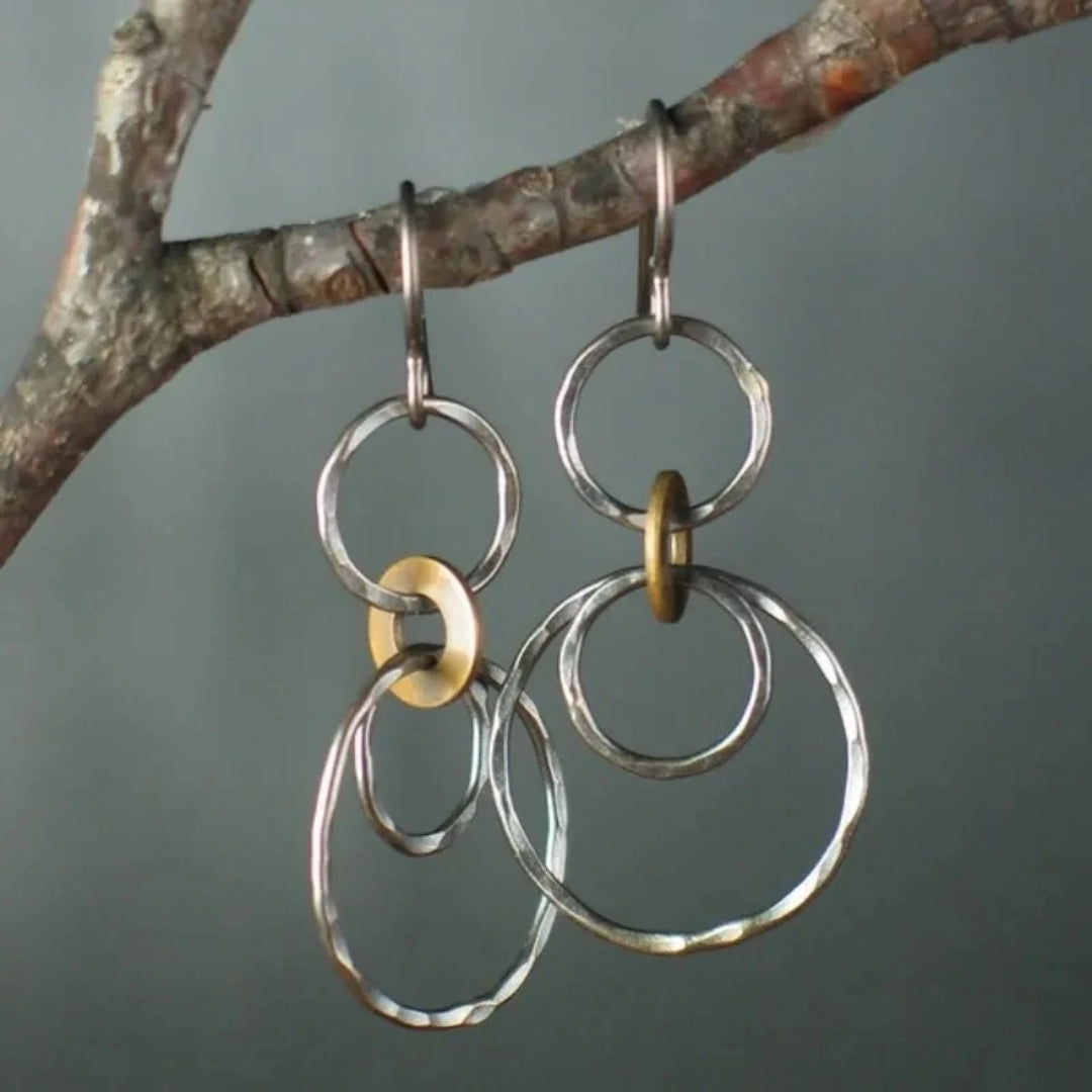 Boucles d'oreilles vintage en or et argent