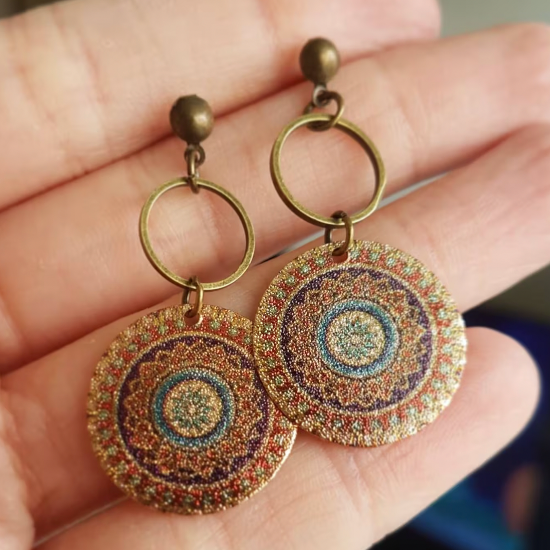 Boucles d'oreilles Mandala Doré