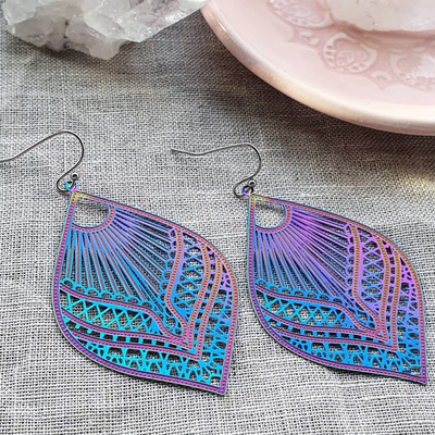 Boucles d'oreilles Mandala Chromatique Violet