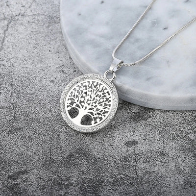 Pendentif Arbre de Vie avec Zirconia en Or et Argent