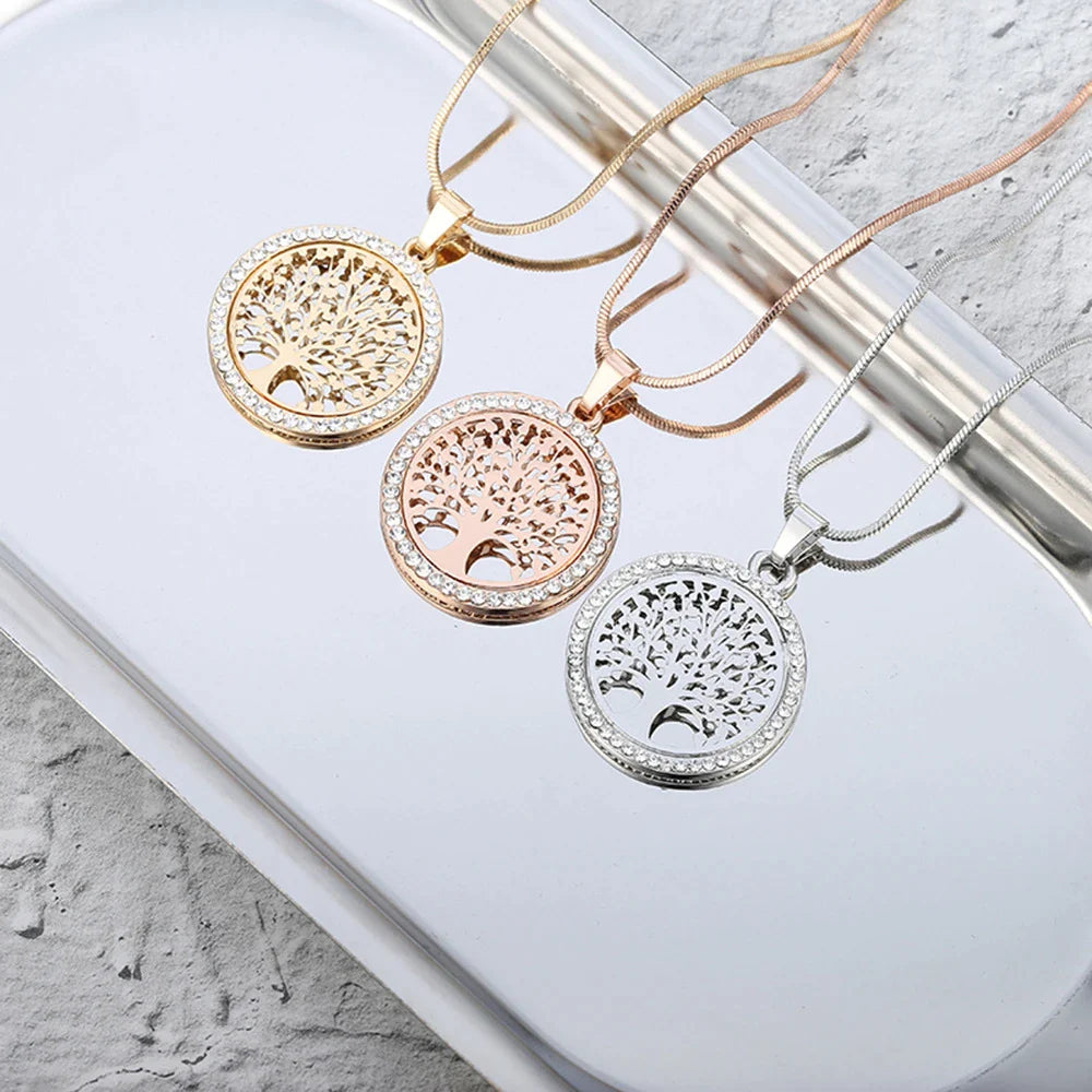 Pendentif Arbre de Vie avec Zirconia en Or et Argent