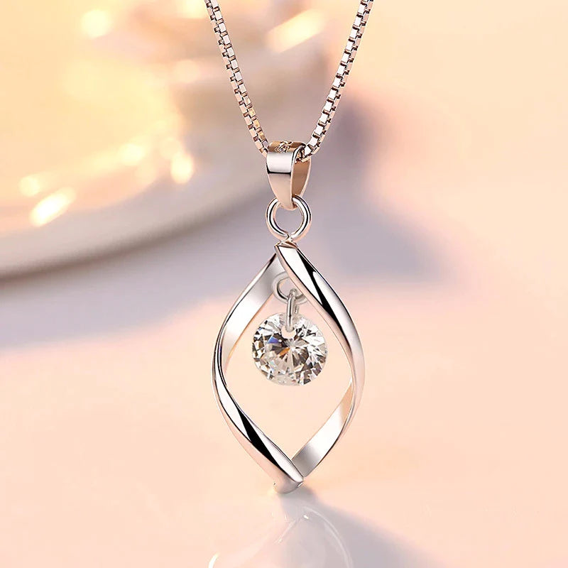 Pendentif en Cristal de Zircone en Argent