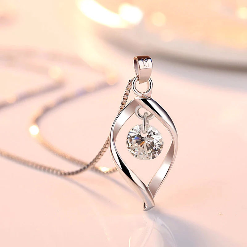 Pendentif en Cristal de Zircone en Argent