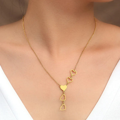 Collier de Cœurs en Or et Argent
