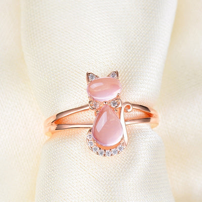 Bague Chat en Or Rose