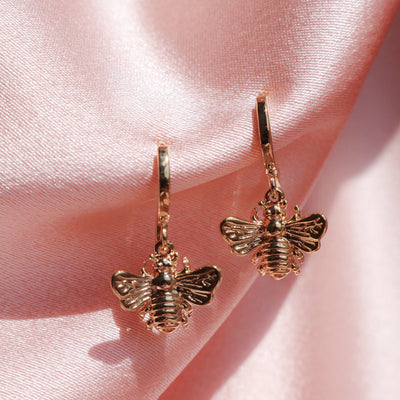 Boucles d'Oreilles en Forme d'Abeille en Or