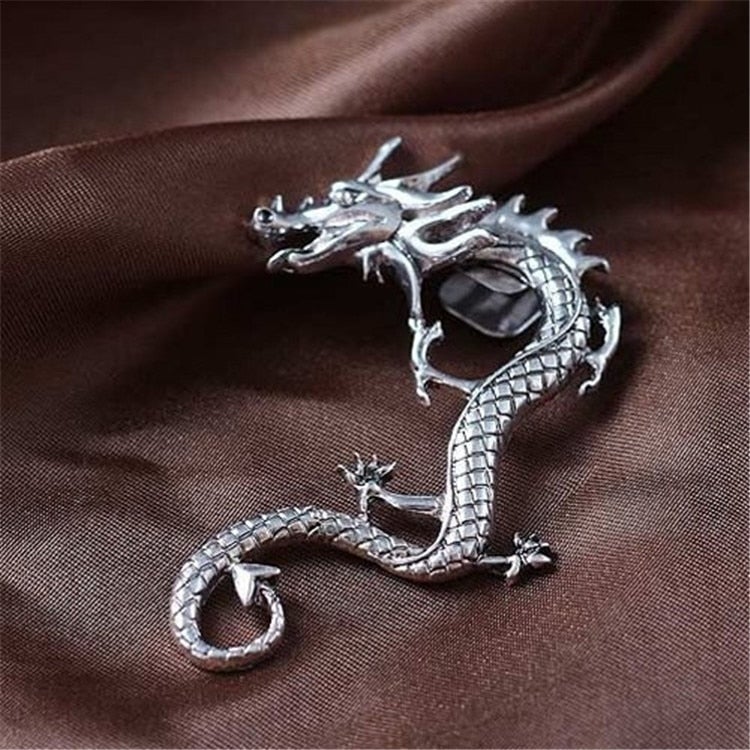 Boucles d'oreilles dragon en argent