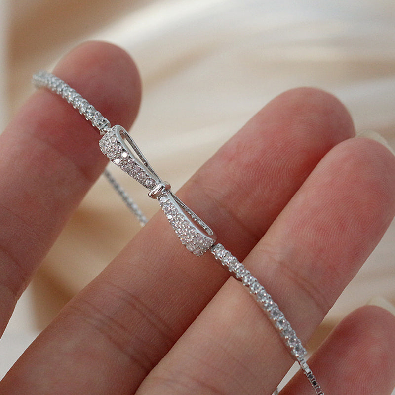 Bracelet en Argent avec Noeud Brillant