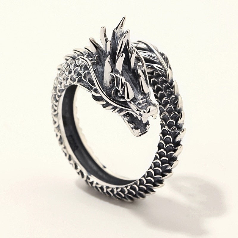 Bague Dragon en Argent 925 Ajustable