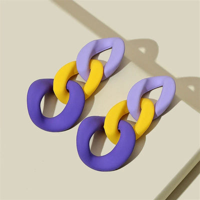 Boucles d'oreilles en Chaîne Colorée