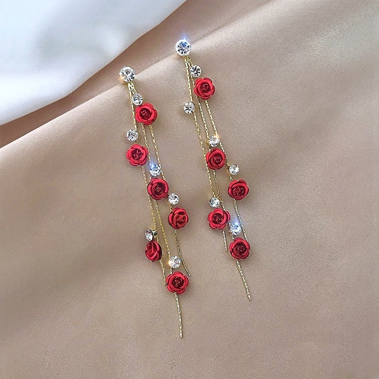 Boucles d'oreilles Cascade de Roses