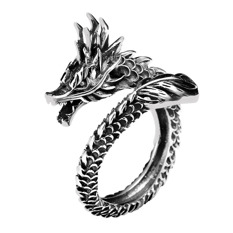 Bague Dragon en Argent 925 Ajustable