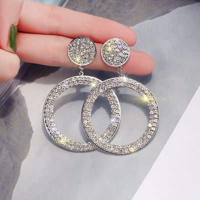 Boucles d'Oreilles Zircone en Or et Argent