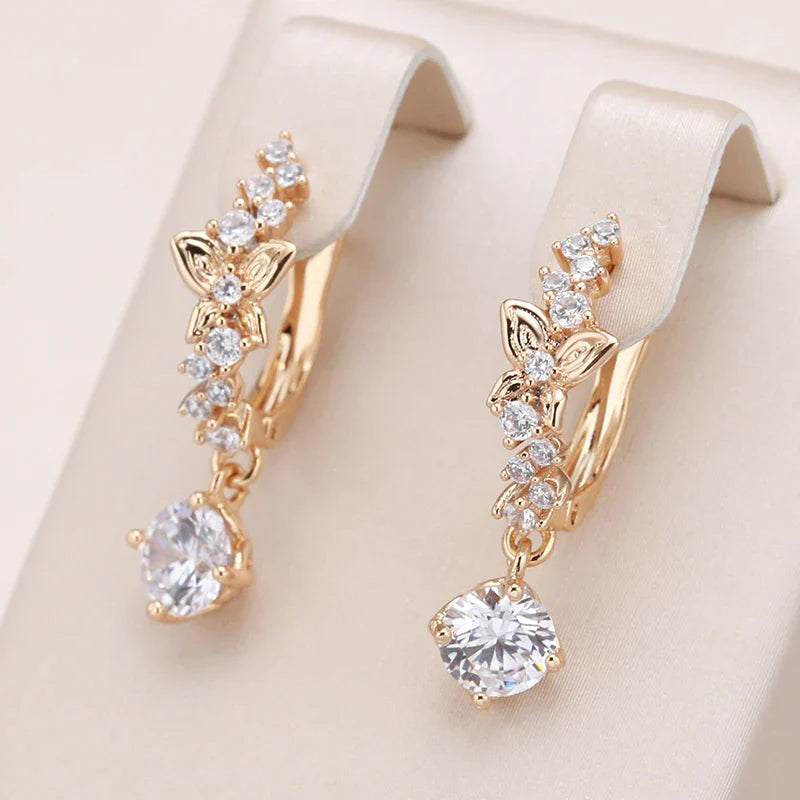 Boucles d'oreilles Zirconia Elegant en Or