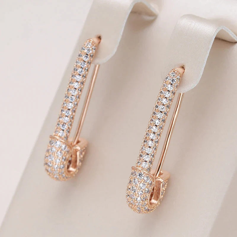 Boucles d'oreilles Elégantes et Brillantes avec Zirconia en Or