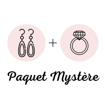Boucles d'oreilles et bague mystère (ajustables) - Ensemble
