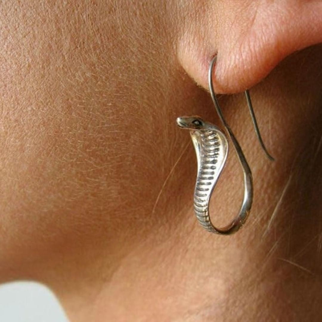 Boucle d'Oreille Cobra en Argent