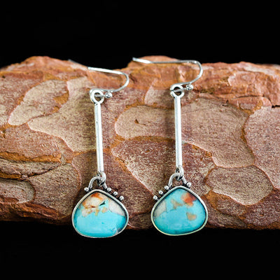 Boucles d'oreilles Vintage avec pierres Turquoise