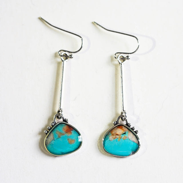 Boucles d'oreilles Vintage avec pierres Turquoise