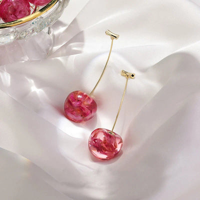 Boucles d'Oreilles de Luxe Cerise Rose