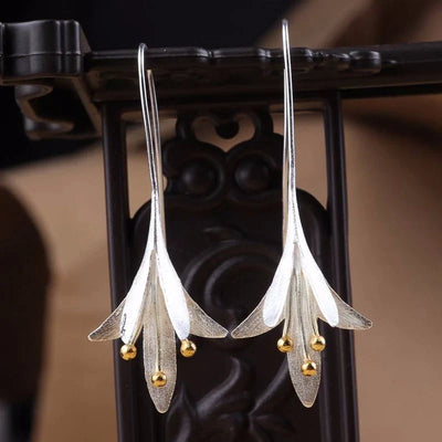 Boucles d'oreilles fleur en argent