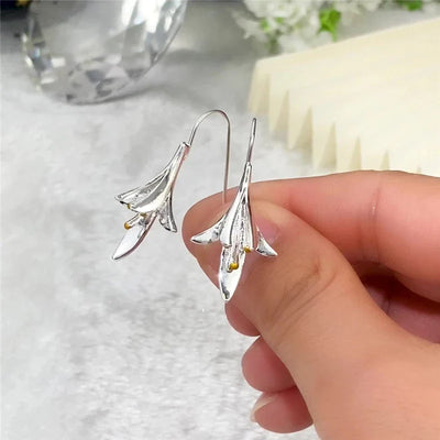 Boucles d'oreilles fleur en argent