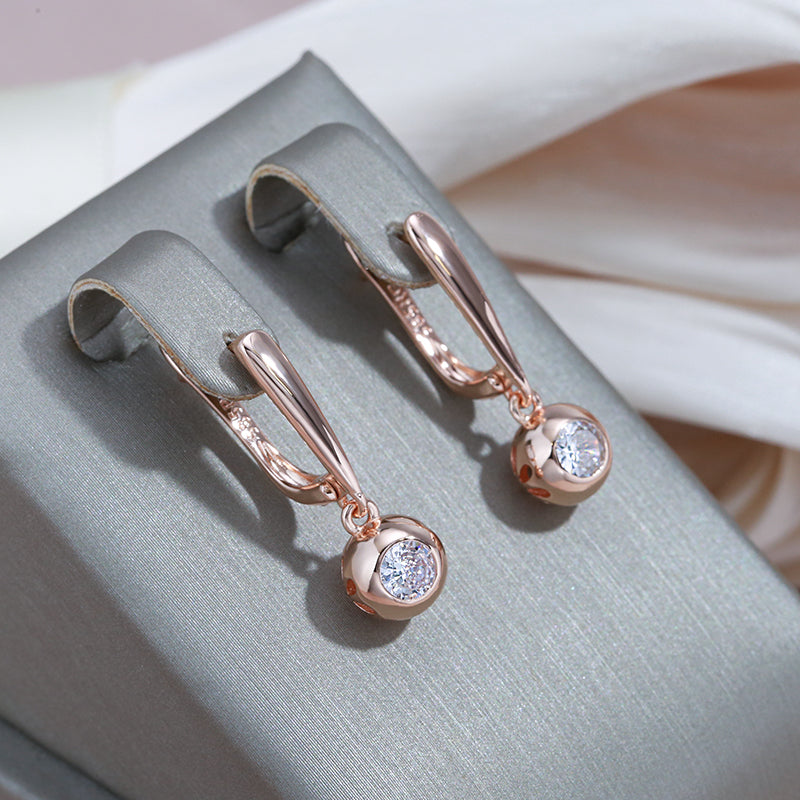 Boucles d'oreilles Elégantes en Zircon Rond Naturel