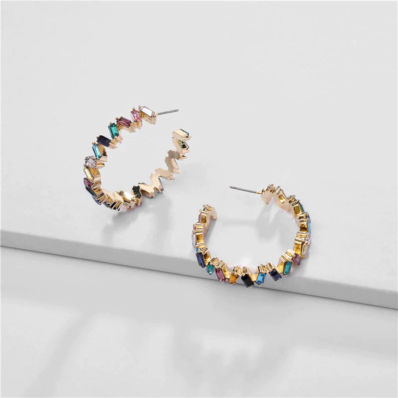 Boucles d'Oreilles en Cristal Coloré