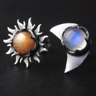 Clous d'Oreilles Soleil Lune