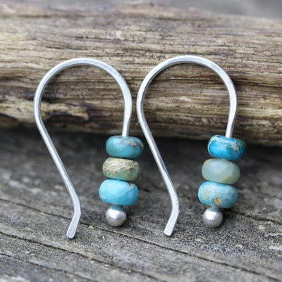 Boucles d'Oreilles Perlées en Turquoise