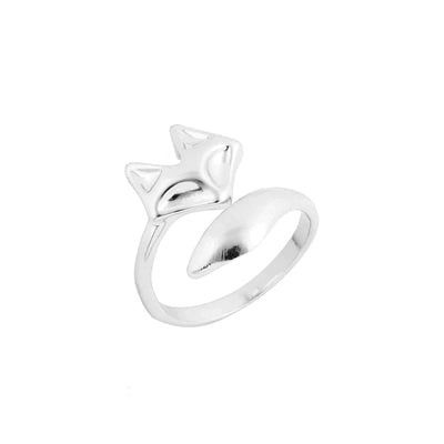 Bague de Renard Ajustable en Argent