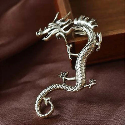 Boucles d'oreilles dragon en argent