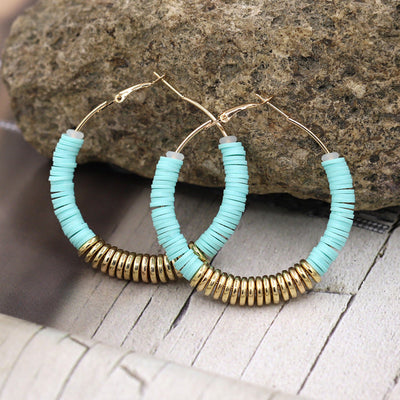 Boucles d'oreilles Boho avec Pierres de Couleur