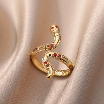Bague Serpent Ajustable avec Zircons